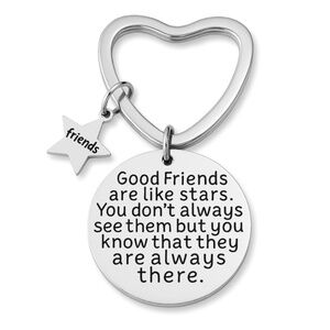 Best Friends Keychain-Good Friends Heart Keychain